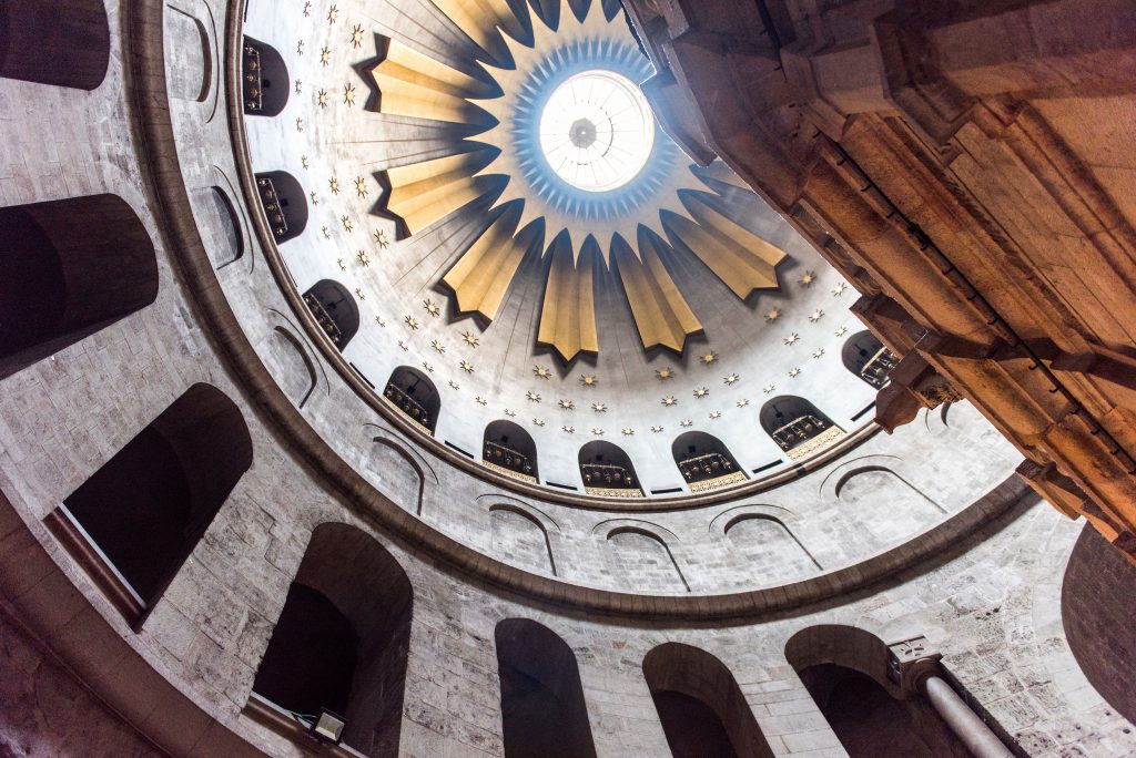 Church in Jerusalem during Easter